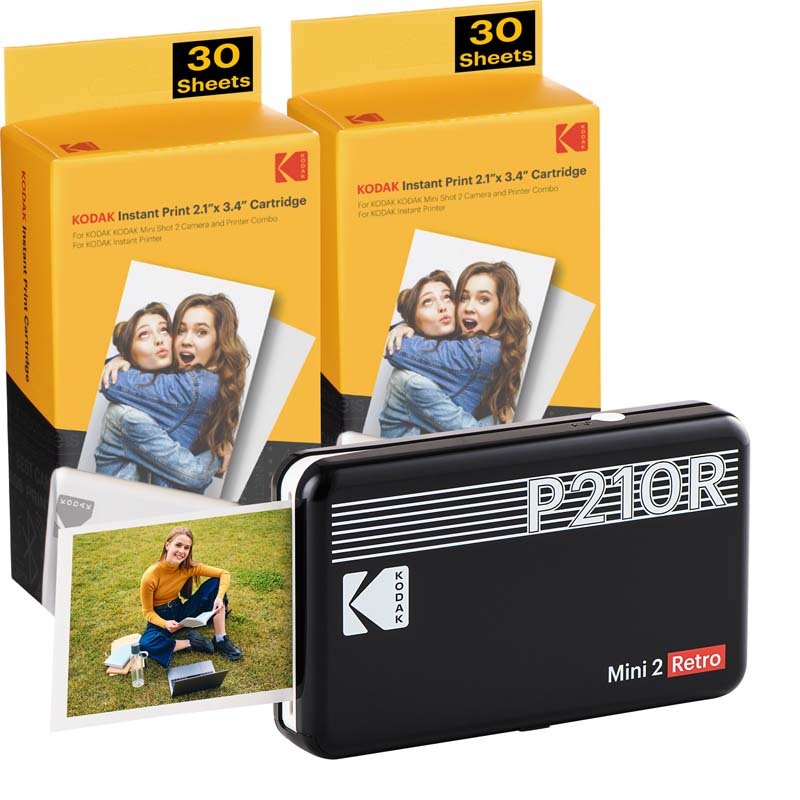 Kodak Instant Mini 2 Retro Cartridge Bundle - Black
